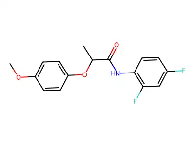 N-(2,4-difluorophenyl)-2-(4-methoxyphenoxy)propanamide structure