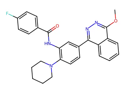 4-fluoro-N-[5-(4-methoxyphthalazin-1-yl)-2-piperidin-1-ylphenyl]benzamide structure