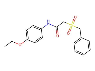 2-benzylsulfonyl-N-(4-ethoxyphenyl)acetamide structure