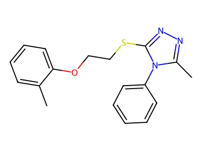 3-Methyl-5-[2-(2-methylphenoxy)ethylsulfanyl]-4-phenyl-1,2,4-triazole structure