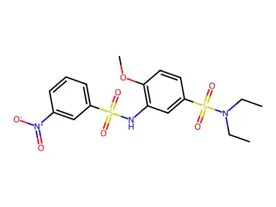 N,N-diethyl-4-methoxy-3-[(3-nitrophenyl)sulfonylamino]benzenesulfonamide structure