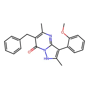 6-benzyl-3-(2-methoxyphenyl)-2,5-dimethylpyrazolo[1,5-a]pyrimidin-7(4H)-one structure