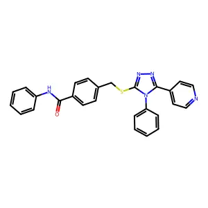 N-phenyl-4-[(4-phenyl-5-pyridin-4-yl-1,2,4-triazol-3-yl)sulfanylmethyl]benzamide structure