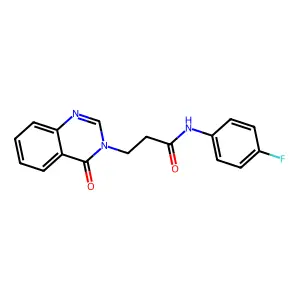 N-(4-fluorophenyl)-3-(4-oxoquinazolin-3-yl)propanamide structure