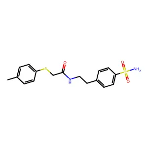 2-(4-methylphenyl)sulfanyl-N-[2-(4-sulfamoylphenyl)ethyl]acetamide structure