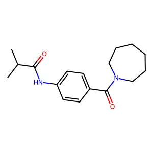 N-[4-(azepane-1-carbonyl)phenyl]-2-methylpropanamide structure