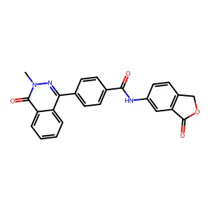 4-(3-methyl-4-oxophthalazin-1-yl)-N-(3-oxo-1H-2-benzofuran-5-yl)benzamide structure