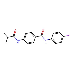 N-(4-iodophenyl)-4-(2-methylpropanoylamino)benzamide structure