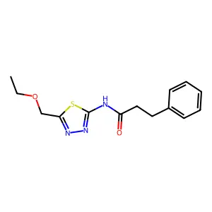 N-[5-(ethoxymethyl)-1,3,4-thiadiazol-2-yl]-3-phenylpropanamide structure