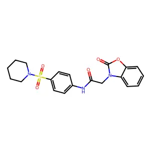 2-(2-oxo-1,3-benzoxazol-3-yl)-N-(4-piperidin-1-ylsulfonylphenyl)acetamide structure