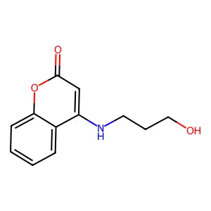 4-[(3-hydroxypropyl)amino]-2H-chromen-2-one structure