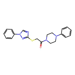 1-(4-Phenylpiperazin-1-yl)-2-[(1-phenyl-1,2,4-triazol-3-yl)sulfanyl]ethanone structure