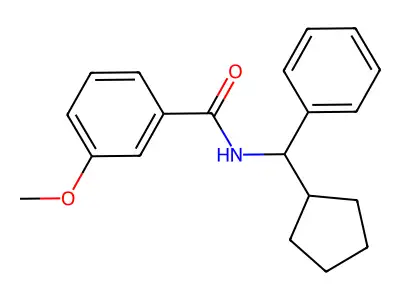 N-[cyclopentyl(phenyl)methyl]-3-methoxybenzamide structure