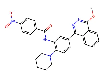 N-[5-(4-methoxyphthalazin-1-yl)-2-piperidin-1-ylphenyl]-4-nitrobenzamide structure