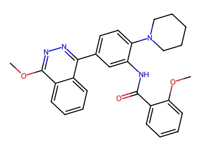 2-methoxy-N-[5-(4-methoxyphthalazin-1-yl)-2-(piperidin-1-yl)phenyl]benzamide structure