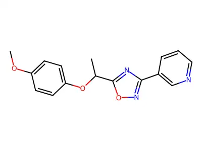 3-{5-[1-(4-Methoxyphenoxy)ethyl]-1,2,4-oxadiazol-3-yl}pyridine structure