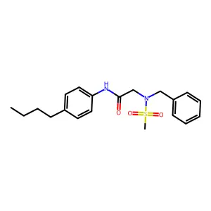 N~2~-benzyl-N~1~-(4-butylphenyl)-N~2~-(methylsulfonyl)glycinamide structure