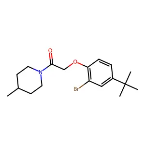 2-(2-Bromo-4-tert-butylphenoxy)-1-(4-methylpiperidin-1-yl)ethanone structure