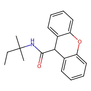 N-(2-methylbutan-2-yl)-9H-xanthene-9-carboxamide structure