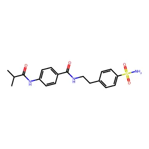 4-(2-methylpropanoylamino)-N-[2-(4-sulfamoylphenyl)ethyl]benzamide structure