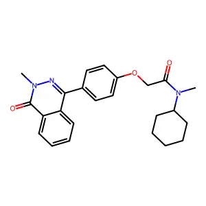 N-cyclohexyl-N-methyl-2-[4-(3-methyl-4-oxophthalazin-1-yl)phenoxy]acetamide structure