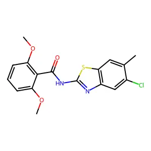 N-(5-chloro-6-methyl-1,3-benzothiazol-2-yl)-2,6-dimethoxybenzamide structure
