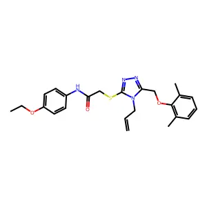 2-({5-[(2,6-dimethylphenoxy)methyl]-4-(prop-2-en-1-yl)-4H-1,2,4-triazol-3-yl}sulfanyl)-N-(4-ethoxyphenyl)acetamide structure