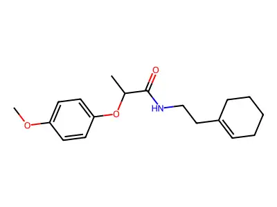 N-[2-(cyclohexen-1-yl)ethyl]-2-(4-methoxyphenoxy)propanamide structure