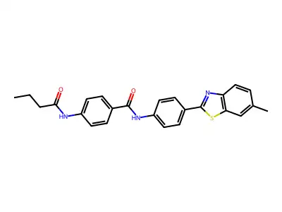 4-(butanoylamino)-N-[4-(6-methyl-1,3-benzothiazol-2-yl)phenyl]benzamide structure