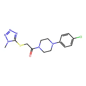 1-[4-(4-Chlorophenyl)piperazin-1-yl]-2-(1-methyltetrazol-5-yl)sulfanylethanone structure