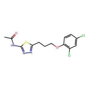 N-[5-[3-(2,4-dichlorophenoxy)propyl]-1,3,4-thiadiazol-2-yl]acetamide structure