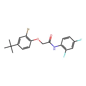 2-(2-bromo-4-tert-butylphenoxy)-N-(2,4-difluorophenyl)acetamide structure