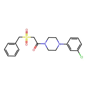 2-Benzylsulfonyl-1-[4-(3-chlorophenyl)piperazin-1-yl]ethanone structure