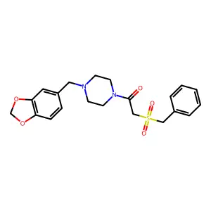1-(1,3-Benzodioxol-5-ylmethyl)-4-[(benzylsulfonyl)acetyl]piperazine structure