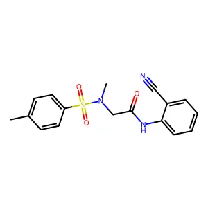 N-(2-cyanophenyl)-2-[methyl-(4-methylphenyl)sulfonylamino]acetamide structure