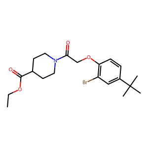 Ethyl 1-[(2-bromo-4-tert-butylphenoxy)acetyl]piperidine-4-carboxylate structure