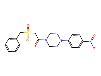 2-Benzylsulfonyl-1-[4-(4-nitrophenyl)piperazin-1-yl]ethanone structure