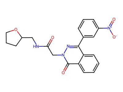 2-[4-(3-nitrophenyl)-1-oxophthalazin-2-yl]-N-(oxolan-2-ylmethyl)acetamide structure