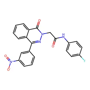 N-(4-fluorophenyl)-2-[4-(3-nitrophenyl)-1-oxophthalazin-2-yl]acetamide structure