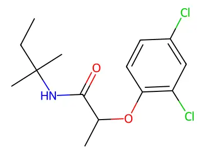 2-(2,4-dichlorophenoxy)-N-(2-methylbutan-2-yl)propanamide structure