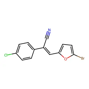 (E)-3-(5-bromofuran-2-yl)-2-(4-chlorophenyl)prop-2-enenitrile structure