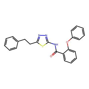 2-phenoxy-N-[5-(2-phenylethyl)-1,3,4-thiadiazol-2-yl]benzamide structure
