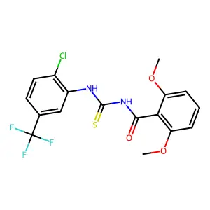 N-[[2-chloro-5-(trifluoromethyl)phenyl]carbamothioyl]-2,6-dimethoxybenzamide structure