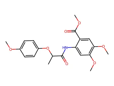 Methyl 4,5-dimethoxy-2-{[2-(4-methoxyphenoxy)propanoyl]amino}benzoate structure