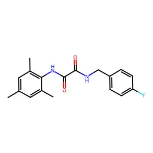N-(4-fluorobenzyl)-N'-(2,4,6-trimethylphenyl)ethanediamide structure