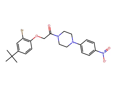 2-(2-Bromo-4-tert-butylphenoxy)-1-[4-(4-nitrophenyl)piperazin-1-yl]ethanone structure
