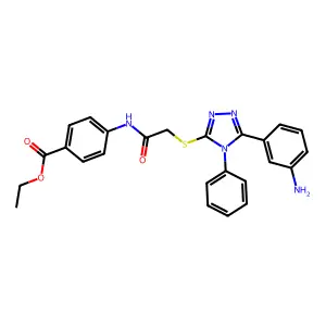 ethyl 4-[({[5-(3-aminophenyl)-4-phenyl-4H-1,2,4-triazol-3-yl]sulfanyl}acetyl)amino]benzoate structure