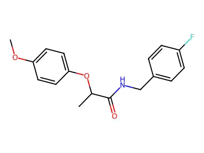 N-[(4-fluorophenyl)methyl]-2-(4-methoxyphenoxy)propanamide structure