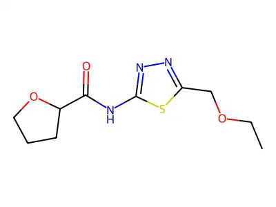 N-(5-(Ethoxymethyl)-1,3,4-thiadiazol-2-yl)tetrahydrofuran-2-carboxamide structure