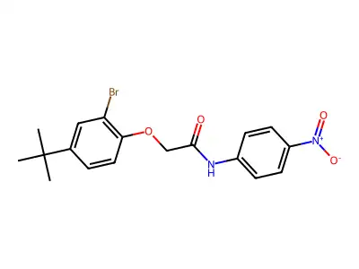 2-(2-bromo-4-tert-butylphenoxy)-N-(4-nitrophenyl)acetamide structure